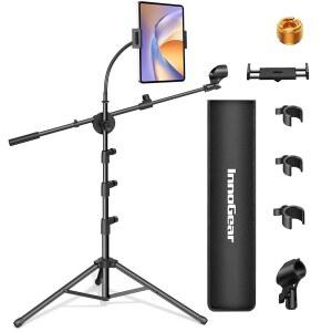 6 in 1 스탠드 바닥, 태블릿 폰 홀더 높이 조절 가능 30인치에서 72인치 노래방 무대 휴대용 가방 포함
