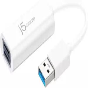 j5create USB to VGA 어댑터 케이블 - 멀티 모니터 데스크톱 디스플레이 비디오 카드 변환기 1080p HD 재생