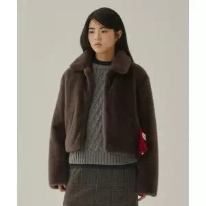 매장정품 COVERNAT 커버낫 WOMAN 우먼 페이크 퍼 카라 자켓 Charcoal CO2404JK75CH 1266075