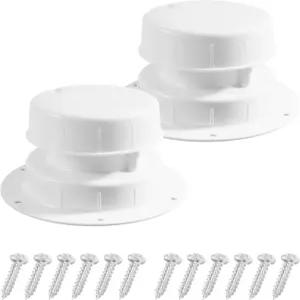 지붕용 SCUARI 2팩 RV 통풍구 커버 트레일러 지붕 자동차 액세서리 배관 캡 교체 나사가 있는 플라스틱