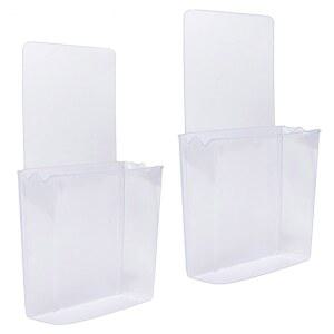 ZC GEL 원격 홀더 벽걸이 무손상(2팩), 휴대폰, 리모컨, 열쇠, 펜 등을 위한 투명하고 강력한 자가 접착식 유니버설 미디어 정리함 보관함