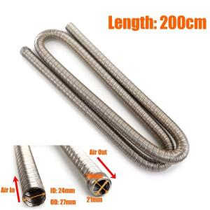 200cm 24mm 더블 레이어 배기 파이프 공기 디젤 주차 히터 자동차 캐러밴 캠핑카 용 스테인레스 스틸 튜브