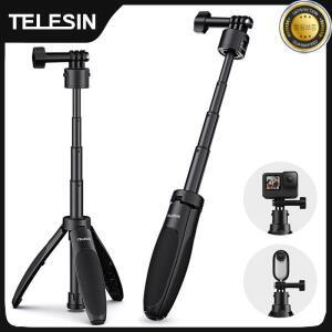 TELESIN 미니 퀵 릴리스 셀카 스틱 삼각대 GoPro Insta360 DJI Osmo 액션 카메라 용 휴대용 조절 길이