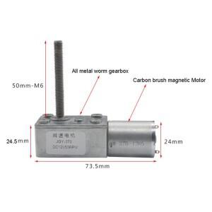 M6 * 50mm 직경 6mm 길이 나사 JGY370 모터 자동 잠금 파워 휠 웜 24V 12V 6V DC 기어드