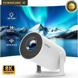 Magcubic 프로젝터 HY300 Pro 8K 안드로이드 14 듀얼 Wifi6 290ANSI 올위너 H726 BT5.4 1080P 1280*720P 홈