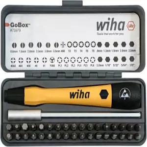Wiha 75979 36피스 GoBox 전자 ESD 정밀 마이크로 비트 세트