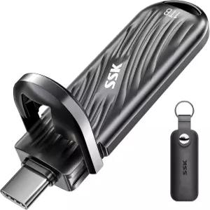 SSK 1TB 외장 SSD USB C 드라이브 - 최대 2000MB/s 솔리드 스테이트 3.2세대 2X2 휴대용 스틱 초저전력