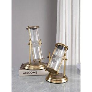 오브제 아트 투명 모래시계 아이디어 고급 장식 유리모래시계 소품 글라스 수납장 칸막이