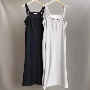 [신상오픈런]여성 빅사이즈 포켓 롱 멜빵 플레어 원피스 스트링 (41564602)