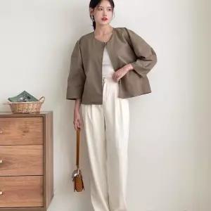 [신상오픈런]여성용 싱글버튼 7부 벌룬 빅사이즈 박시 가을 재킷 (40947140)