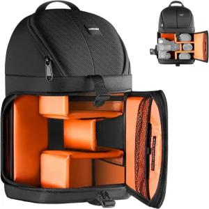 니콘 캐논 소니 및 기타 DSLR 카메라 렌즈 삼각대 액세서리 내구성 방수 찢어짐 방지 백팩(오렌지