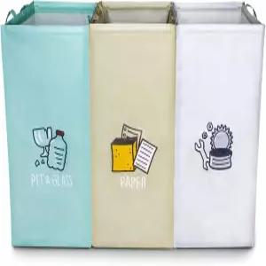 사데로이 재활용 봉투 주방 가정용 분리 쓰레기통 및 콤보 재사용 가능한 방수 크리스마스 선물 42갤런 3팩