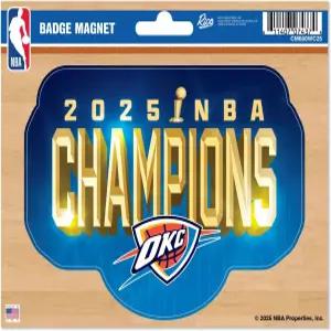 리코 인더스트리 NBA 농구 오클라호마 시티 썬더 2025 챔피언 배지 자석 자동차 냉장고용