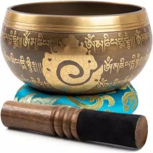 티베트 노래 그릇 세트 - 선물 상자가 있는 5인치 일반 사운드 초보자도 쉽게 플레이할 수 진정한 수공예