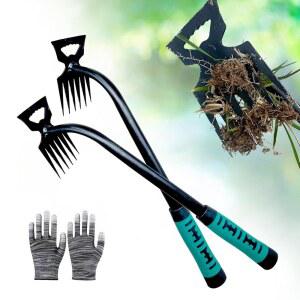 잡초 뽑기 도구-2Pcs 원예용 손 목적 6가지 망간강 가든을 수동 야드 도구 제거 위한 이빨 2025년 이중 새로운 뿌리 유물
