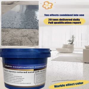 에폭시 셀프 레벨링 바닥 페인트 - 미끄럼 방지 내마모성 실내/실외 시멘트 코팅, 천연 대리석 같은 마감