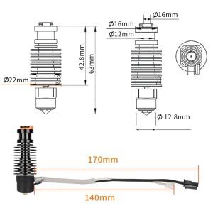 E3D V6 Hotend 24V 50W Voron 2.4 Prusa DDB 압출기 Ender 3 CR10 MK3S 프린터 J 헤드 용 세라믹 가열 코