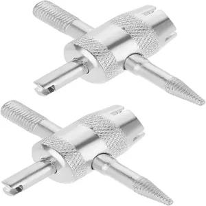 자전거 자동차용 4방향 밸브 코어 공구 타이어 4-in-1 제거 스템 2개