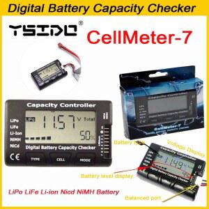 YSIDO RC CellMeter-7 디지털 LiPo LiFe 리튬 이온 Nicd NiMH 배터리 용량 검사기 배터리 전압 테스터 CellMeter7 확인