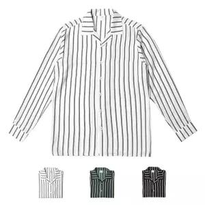 캐주얼 오픈 카라 셔츠 남자 스트라이프 남방 남친룩 ZXn6+2tVD