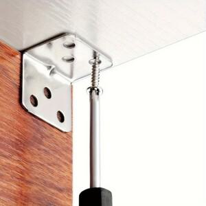 50/10x 스테인레스 스틸 코너 브래킷 캐비닛 서랍 용 범용 Windows 목재 가구 90도 직각 고정