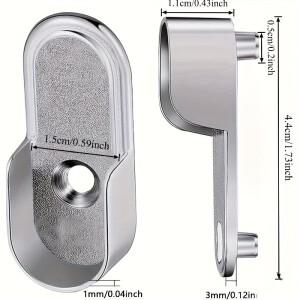 타원형 옷장 봉 끝 지지대(장착 구멍 1개 포함), 브래킷 플랜지 소켓, 광택 크롬