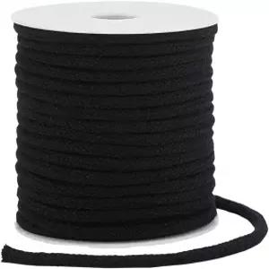 PH 팬더홀 27야드 블랙 코튼 코드 5mm 땋은 마크라메 로프 드로스트링 파이프 코일링 공예 바느질 베개
