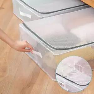 [생활] 투명 방수 침대밑 수납박스 옷정리함 이불정리함 57L