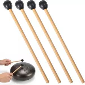 4개의 PCS 실로폰 망치 고무 텅 드럼 글로켄슈필 스틱 벨 나무 손잡이가 있는 타악기 액세서리