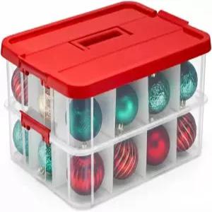 트리벨로 2겹 크리스마스 장식 보관함 플라스틱 24칸