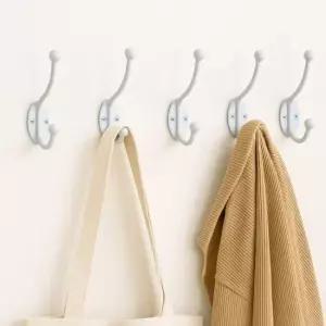 [생활] 2단 옷걸이 후크 10p세트 가방 모자 벽걸이 화이트