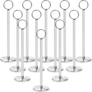 토스네일 12팩 8인치 키 큰 테이블 번호 홀더 튼튼한 플레이스 카드 그림 및 사진 전시 스탠드 중앙 장식용