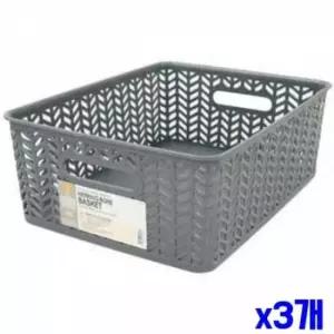 [생활] 헤링본 패턴 직사각 수납 바스켓 28x36x13 X3개