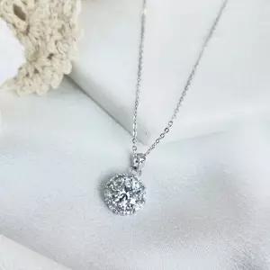 플래쉬 다이아 꽃 클러스터 스터드 목걸이 doW1+2kvF