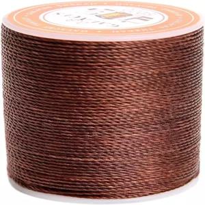 땋은 팔찌 DIY 액세서리나 가죽 바느질(커피)을 위한 방수 원형 왁스 코팅 실을 사용한 팬돌 폴리에스터