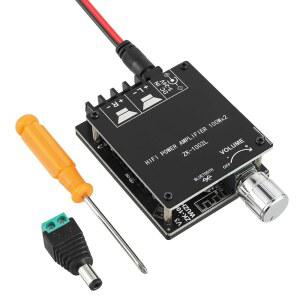 EPLZON 100W+100W 블루투스 앰프 보드 DC 5-24V BT 및 AUX 입력 2.0채널 스테레오 앰프 보드 오디오 파워 앰프 모듈 - DIY 무선 스피커 비밀번호 프리 연결(ZK-1002L)