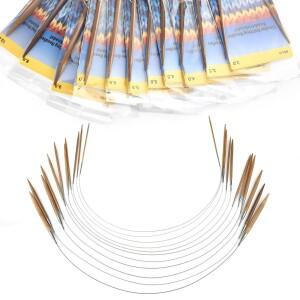 3.0-10mm 대나무 원형 뜨개질 바늘 스테인리스 스틸 튜브 후프 DIY 핸드 바느질 도구 용품