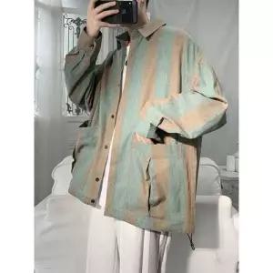 남성용 캐주얼 커플 상의 스트라이프 셔츠 봄가을 학생 남방 OP3