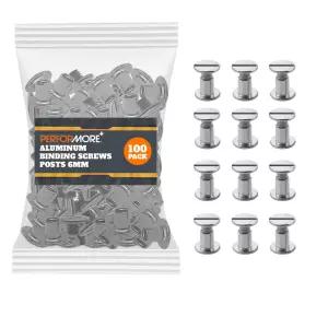 시카고 나사 포스트 바인딩 100팩 스크랩북 사진 앨범 가죽 수리용 6mm 니켈 도금 금속