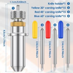 롤랜드 크리컷 플로터 블레이드 비닐 커터 오프셋 교체 조각 도구, 국내 및 수입 세트, 50 개