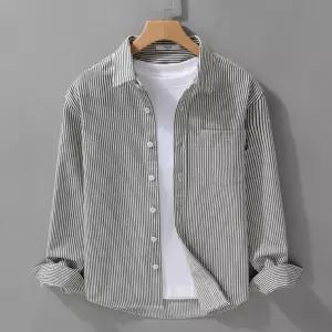 남친 캐주얼 스트라이프 루즈핏 봄가을 코디 셔츠 체크 긴팔 편안한 OP3