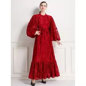 엘럽 원피스 스커트 여성 롱 레이스 플레어 원템1