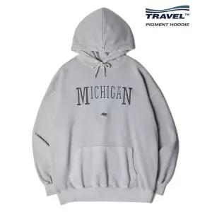 트래블 TRAVEL 미시간 울버린 피그먼트 후드티 고스트 그레이 TRTOAWHD12UC9 341488