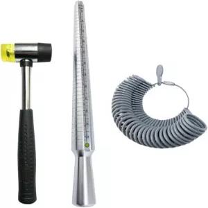 니우피카 링 사이저 세트 금속 측정 도구 맨드릴 핑거 사이징 게이지 주얼러스 고무 망치 포함 미국 사이즈