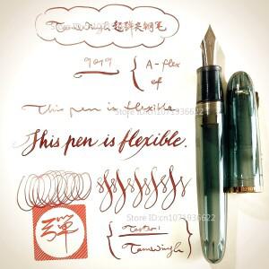 진하오 9019 놀라운 슈퍼 엘라스틱 플렉스 닙 만년필 펜 스케치 플로럴 라운드 고딕 소프트니스 플렉사레