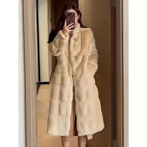 페이크 가디건 지브라 롱코트 에코퍼 인조모피