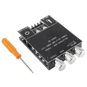 트레블 및 베이스 컨트롤 TPA3116D2 칩 DC 9-24V BT 및 AUX 입력 2.0 채널 스테레오 AMP 보드가 포함된 EPLZON 100W+100W 블루투스 앰프 보드(ZK-1002T) 무선 스피커 비밀번호 없음