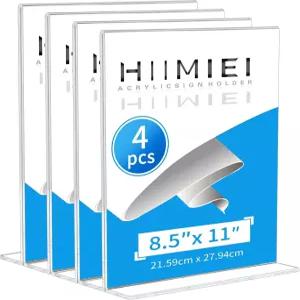 하이미에 아크릴 간판 홀더 8.5x11 인치 테이블 메뉴 디스플레이 스탠드 투명 플라스틱 책상 디스플레이용