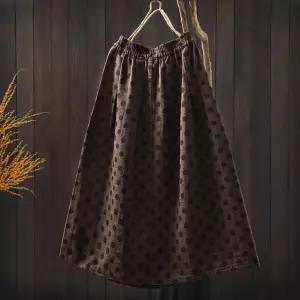 루타꽁몰 여친 치마 롱 빈티지 가을 밴드 중기장 도트 우산 A라인 HO3