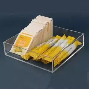 [생활] 투명 오픈박스 티백정리함 다용도 사각 수납 정리상자